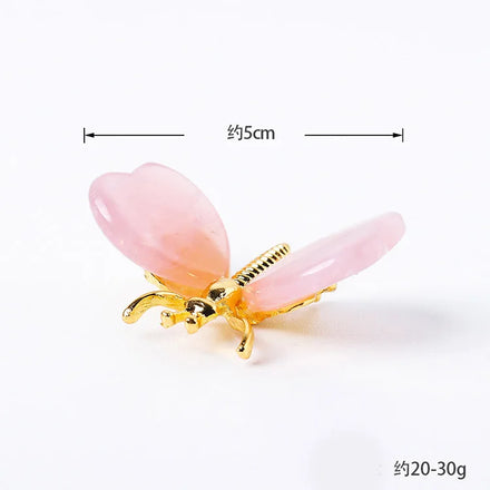 DIY Crystal Handmade Butterfly Rose Quartz Heart Butterfly