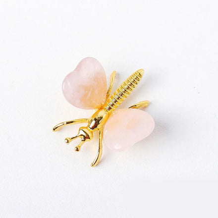 DIY Crystal Handmade Rose Quartz Butterfly Crystal Gemstone Gift