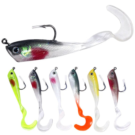 Wholesale SO049 8cm 10g 5pcs/bag Artificial Baits Lead Jig Head Soft Fishing Lures