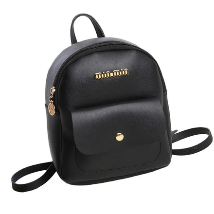 Pu Leather Mini Backpack for Teenage Girl Red Small Backpack Purse Designer Brand Women Bag Simple Shoulder Bag