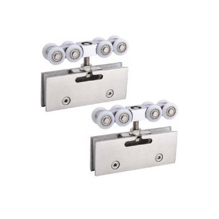 Modern Glass Shower Door Rollers Hardware Accessories with Nickel Finish 150kg/door Capacity for Apartment Use