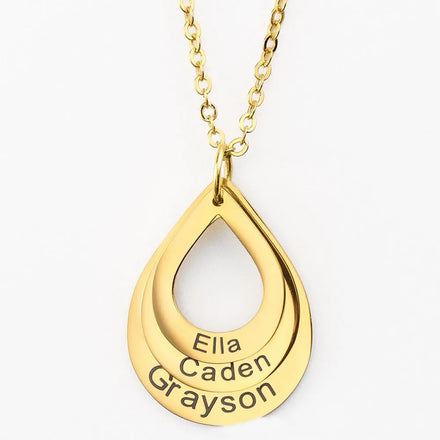 Custom Trendy Stainless Steel Gold Plated DIY Mother's Day Engraved Geometric Animal Pendant Necklace Gift