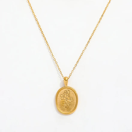 Fenny 18K Gold Plated High End Permanent Gold Flower Pendant Necklace Stylish Jewelry Stainless Steel Jewelry Wholesale