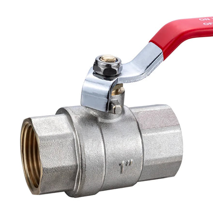 TMOK Manufacturer 1 Inch DN25 Long Lever Flat Handle Nickle Plated Full Bore Brass Ball Valve