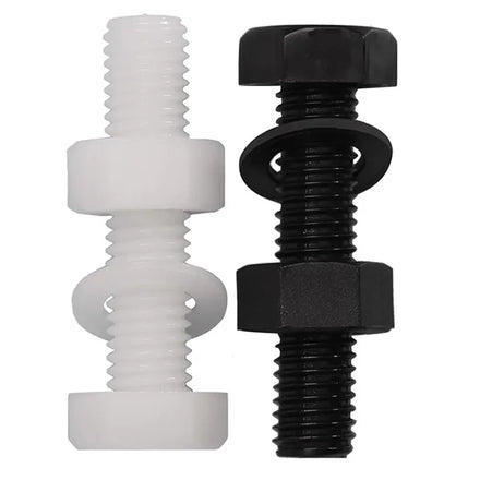 China M12 Flat Head Fasteners Bolts and Nuts with Injection Plastic Parts Hexagonal Screw Nylon Fasteners Plain Finish