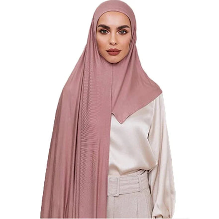 2023 Custom Fashion Cotton Jersey Hijab Premium Women Instant Shawls Ready to Wear Stretchy Plain Muslim Scarves