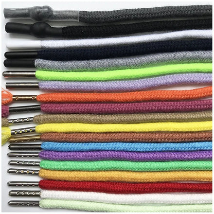 Wholesale 6mm Eco-Friendly High Tenacity Polyester Drawstring Cord Different Colors 130cm Length for Shoes Bags Home Textiles