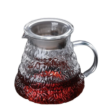 Wholesale Classic 360ml 600ml High Borosilicate Glass Coffee Sharing Pot Glass Server Pot