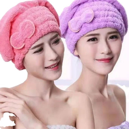 pink Personalized Plush Curly Hair Towel Wrap Eco-friendly Super Absorbent Quick Dry Soft Hair Drying Turban Cap Home Spa Use