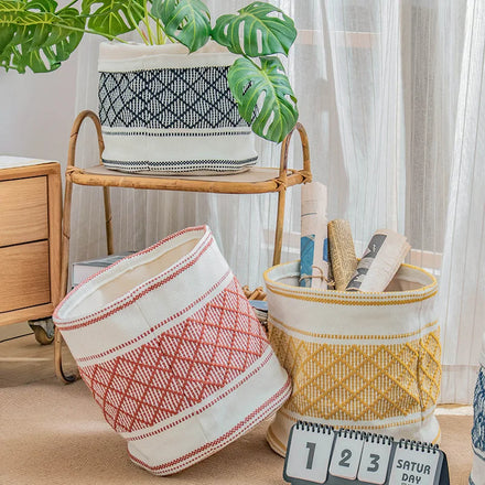 Multifunctional Laundry Clothes Storage Basket Sorting Toy Storage Bag Cotton Linen Woven Desktop Easter Basket Toy Place Basket