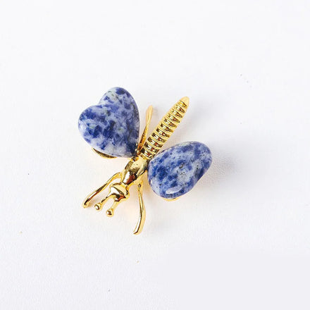 HZ Crystal Hand Made Carving Blue Spot Jasper Butterfly Crystal For Home Decor