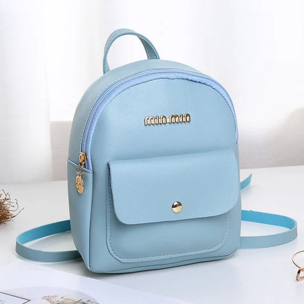 Mini Backpack Women PU Leather Shoulder Bag for Teenage Girls Kids Multi-Function Small Bagpack Female Ladies School Backpack