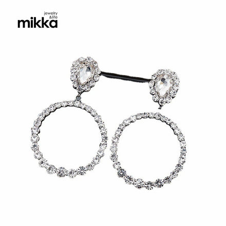 Zircon Geometriclarge Circle Diamond Stylish Diamond Statement Big Hoops Womens Alloy Earrings