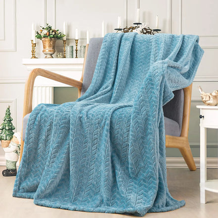 Solid Color Super Soft Super Comfortable Wheat Flower Flannel Washable Four Season Warm Blanket for Sofa Bed Office