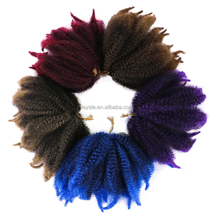 AliLeader 8 Inch Marley Twist Hair Marley Braiding Hair Afro Kinky Curly Crochet Hair for Twist