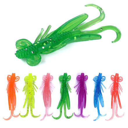 Wholesale SO107 6cm 2g 10pcs/bag Artificial Soft Plastic Baits Simulated Shrimp Shape Fishing Lures