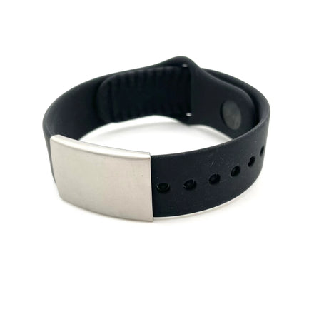 Silicone Stripe Elite Id Bands Custom Engraved Unique QR Code Engraved Id Wristband Silicone Emergency ID Wrist Band