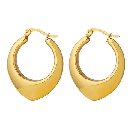 Factory Stainless Steel Waterproof Earrings Fashion Metal U-shaped Heart Earrings