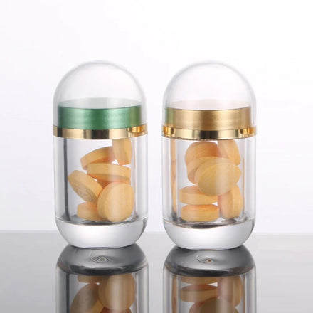 10 ML Green Blue Gold Silver Red Plastic Bottles Diet Pills Transparent Bullet Shape Count Juvale Empty Pill Vial Container Box