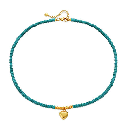 Hot Selling Irregular Raw Stone Chain Handmade Transfer Bead Series Heart Pendant Necklace