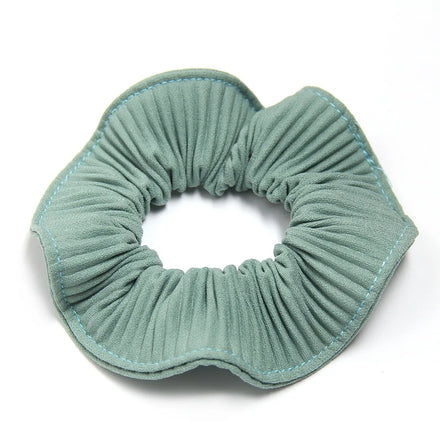 Wholesale Luxury Ponytail Holders Accessories Korean Women Solid Color Pleated Scrunchies for Hair