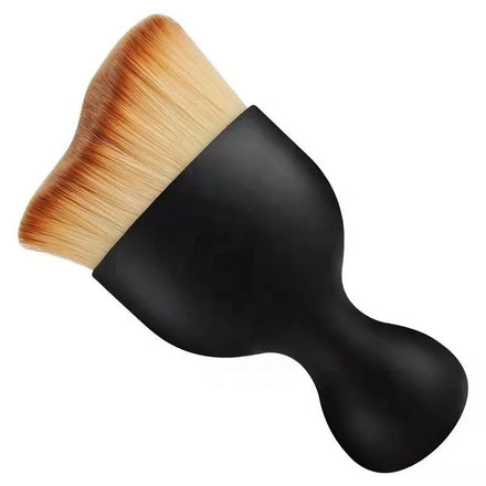 Hot Sale Black Handle Wave Curved Single Makeup Brush Kabuki Body Brush Foundation Brush Custom Logo