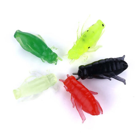 Wholesale SO104 2.5cm 50pcs/bag Artificial Soft Plastic Insect Baits Cricket Shape Fishing Lures