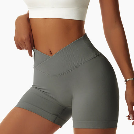 High Waisted Tight Women Quick Dry Yoga Leggings Crossover Waist Gym Fitness Women Running Leggings Workout Nude Sports Pants