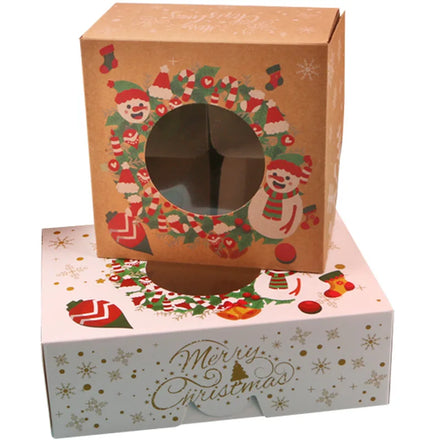 Best Selling Gift Box Christmas Holiday Packaging Box Cookie Cake Chocolate Baking Box with Window