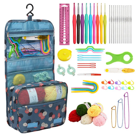 Hanging 59 Pieces Crochet Kit Beginners Crochet Hook Set with Crochet Yarn