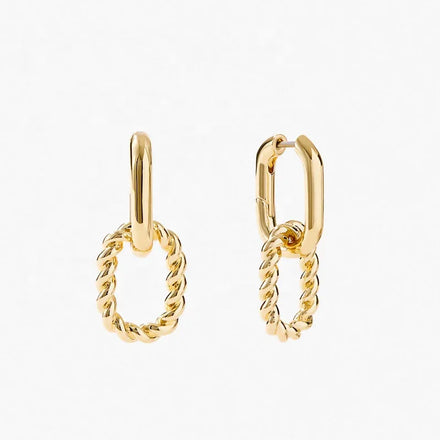 Fashion Earrings for Women Designer Jewelry Stainless Steel Earrings 18k Gold Plated Twisted Hoop Earring Gold Hoops