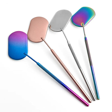 Custom Logo Handheld Mirror Removable Pink Lash Extension for Salon Use Made of Durable Stainless Steel for Beauty