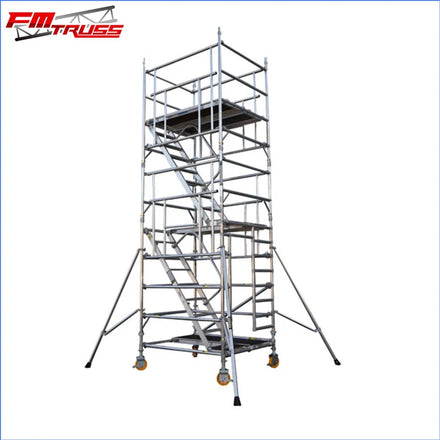 Mobile Scaffolding Tower 4m 6m 8m 10m Aluminum Alloy High Strength Foldable 800kg Load Capacity for Industrial Building