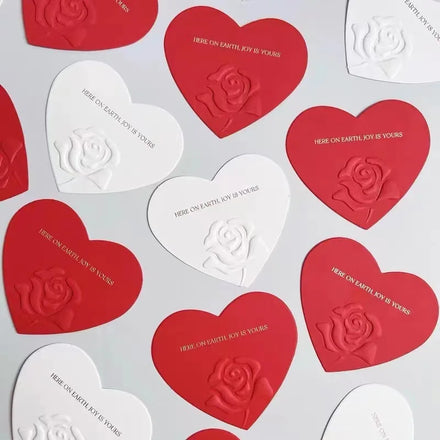 Custom Heart Shape Valentines Day Gift 2023 Thank You Cards with Embossed Engraved logo Business Card