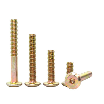 Carbon Steel Flat Pan Galvanized Screw Hexagon Bolts Half Thread with Yellow Zinc Coating Metric Measurement System