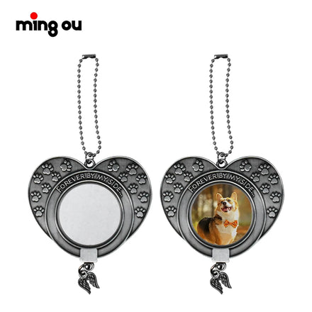 Wholesale Custom Pet Dog Ornament Personalised Sublimation Blank Hanging Heart Pet Memorial Ornament