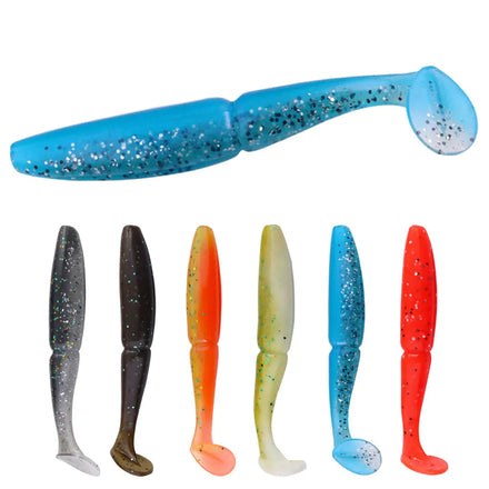 Wholesale SO112 10cm 9.7g 5pcs/bag Artificial Soft Plastic Baits Worm Shape Fishing Lures with T Tail