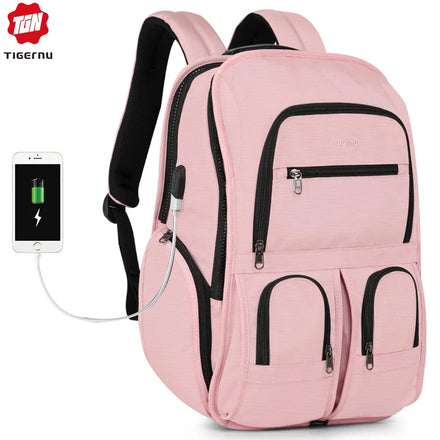 For Tigernu T-B3888 Fashionable Travel Bag Waterproof Polyester Sport Luggage Suitcase with Zipper Closure and Airplane Tags
