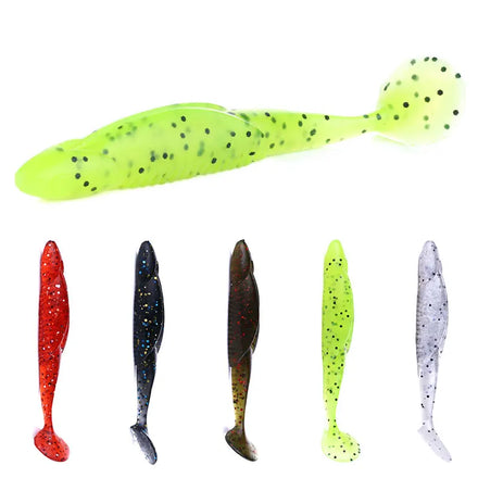 Wholesale SO114 9.5cm 6g 6pcs/bag Artificial Soft Plastic Baits Fishing Lures with T Tail