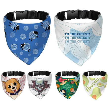 Custom Name Logo Pet Scarf Adjustable Sublimation Blanks Triangle Bandana Collat for Dog