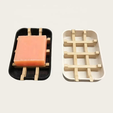Bamboo Wooden Soap Dishes for Bathroom Bar Soap Holder Shower Soap Holder Sink Deck Bathtub Shower Tray
