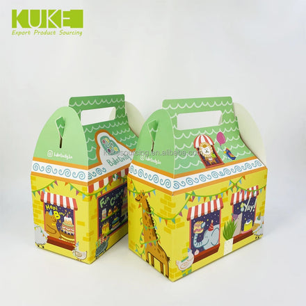 Custom Printed Christmas Candy Gift Boxes Sugar Kraft Paper Paper Box with Handle