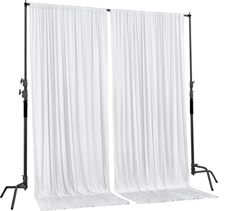 10ft X 5ft White Backdrop Curtain for Parties Wedding Wrinkle Free Backdrop Drapes Panels for Birthday Polyester Fabric