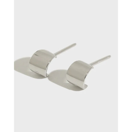 S925 Sterling Silver Personalized Simple Geometric Mini Curved Stud Earrings Fashion Jewelry Earrings for Women