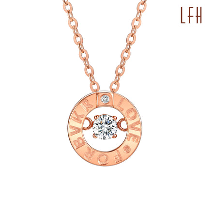 Classic Trendy Design 18k Real Gold Diamond Round Roman Numerals Pendant Necklace Women Jewelry 18k Gold Pure