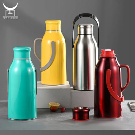 Stainless Steel Vacuum Flasks & Thermos Glass Liner Water Pitcher Insulated Bottle Tea Coffee Pot with Handle