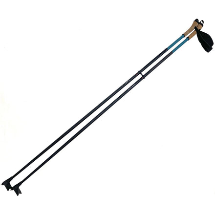 Custom Logo 100% UHM Carbon Fiber Nordic Ski Poles Tungsten Tip PP+Cork Handle Light Weight 55g/m 16/9mm Diameter Rubber Grip