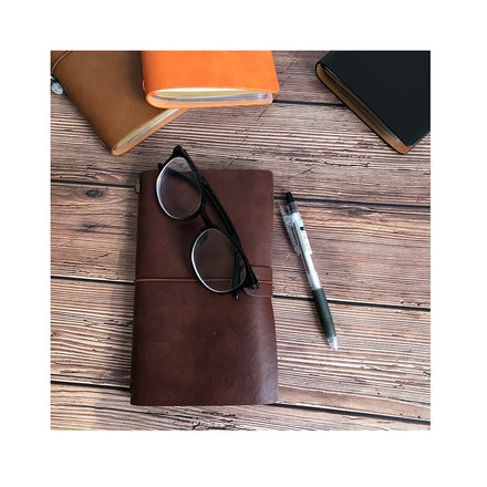 Luxury Retro Leather Soft Cover Elastic Bound Agendas Reusable Writing Notepad Handmade Diary Small A6 Travel Journal Notebook
