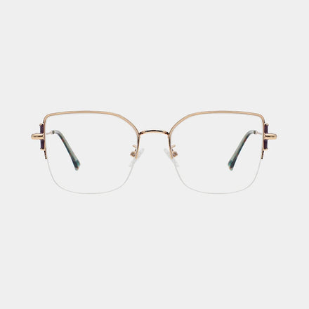 High Quality Solid Durable Metal Frame Women's Optical Eyeglasses Half Frame Retro Square Eyeglass Frames