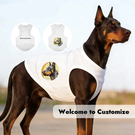 Sublimation Blank Pet Shirt Heat Transfer Dog Apparel DIY Customized Breathable Dog Clothes for Dogs Wearing